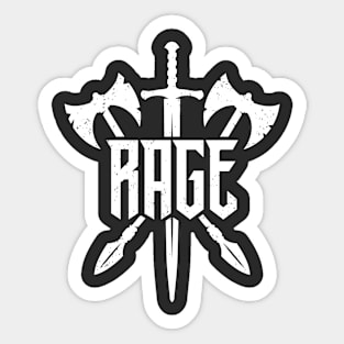 Barbarian Rage Weapons White Vintage Sticker